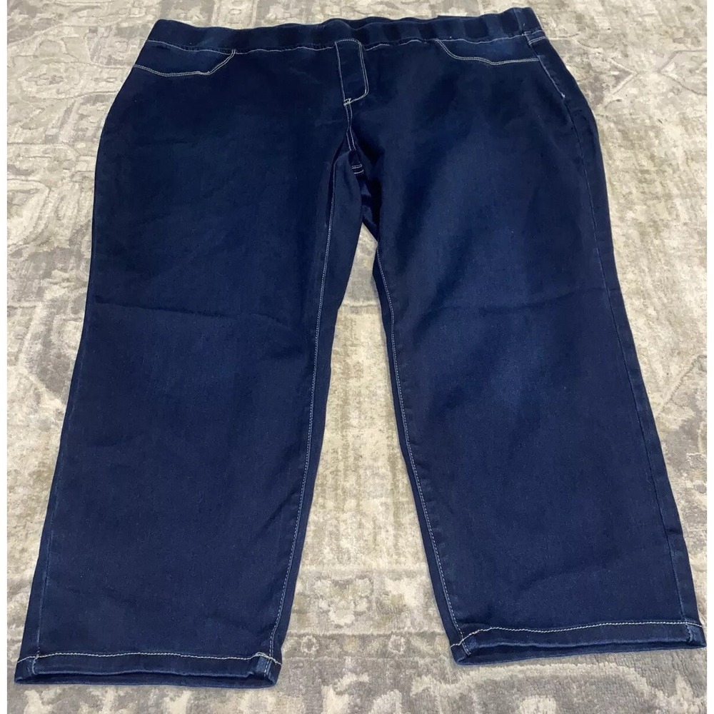 Avenue Butter Blue Stretch Jeans Womens Plus‎ Sz 30W 30 Petite Skinny Straight